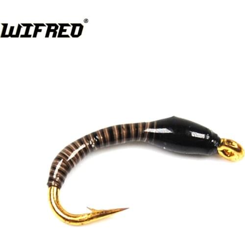 Wifreo 6PCS Peacock Quill Nymph Fly Buzzer Flies Natural Color Size 16 Fly Fishing Trout