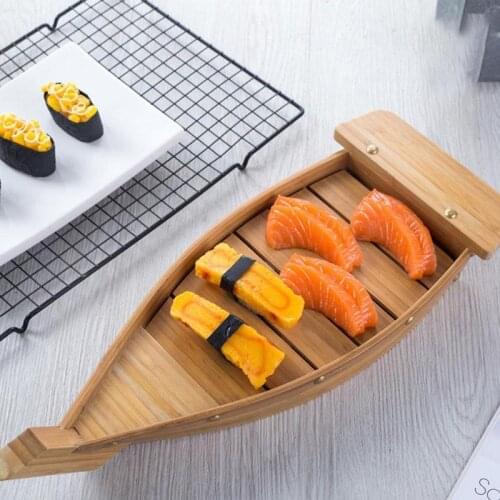 Japanese Cuisine Sushi Boats Cooking Tools Simple Sashimi Assorted Decor Handmade Wooden Boat Model Food Storage Tray Case Spot