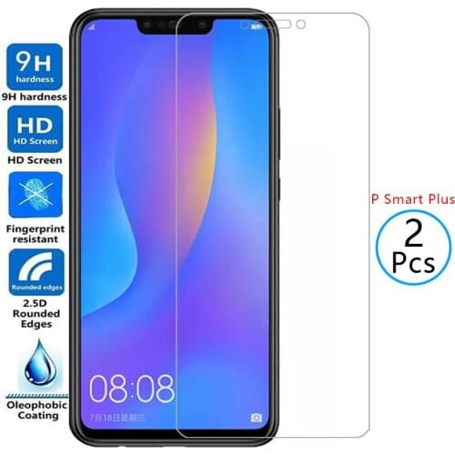 Protective tempered glass for huawei p smart plus 2018 screen protector on psmart smar smat samrt safety film huawey huwei hawei