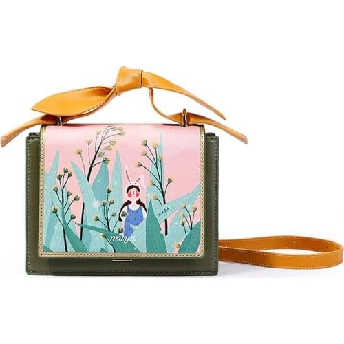 WOMENS Bag Style Literature And Art Retro Shoulder Students Womens Fashion GIRLS Hand Square Sling Bag women messenger bags