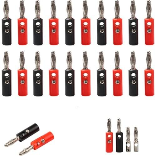 10Pcs 4mm Banana Plug Banana Plugs Connectors For Video Speaker Adapter Audio Wire Cable Connector