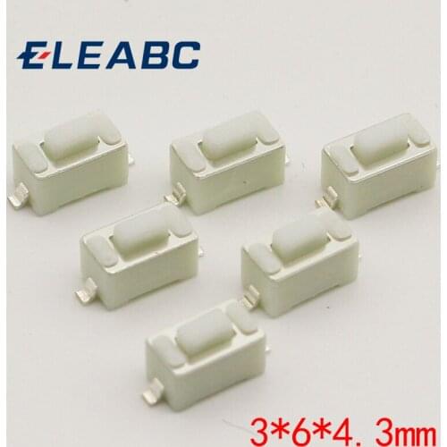 100PCS 2Pin SMD 3X6X4.3MM Tactile Tact Push Button Micro Switch Momentary