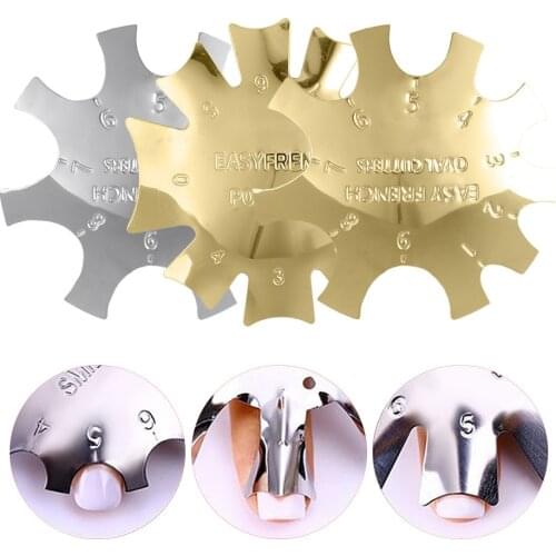 12 models gold and silver French Line Edge Cutter Nail Stencil Edge Trimmer Clipper Styling Forms Accessories Nail Art Tools