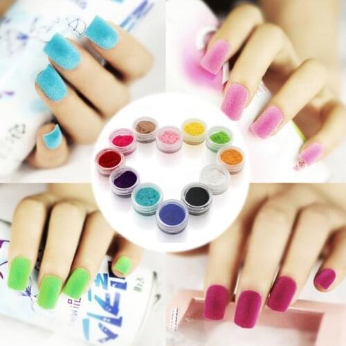 12PCS Decorate Velvet Fiber Nail Polish Professional Nail Art Cosmetics Varnish Nail Enamel