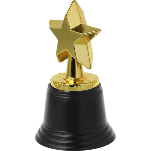 C5AA 12PCS Star Gold Award Trophies 4.5" Gold Star Trophy For Awards Winners Oscar Awards Parties Bulk School