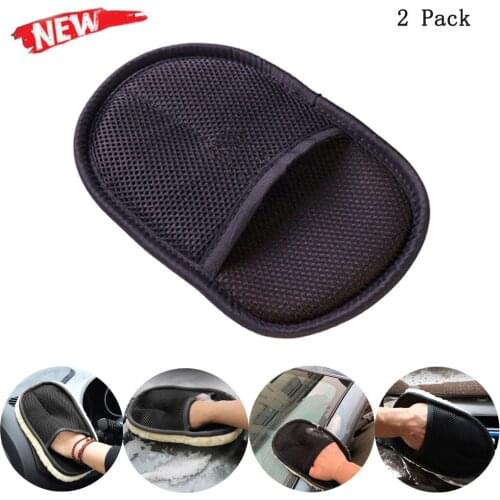 2PC Car Cleaning Glove Auto Wash Clean Sponge Brush Glass Cleaner Cloth Care Multifunctional Household Cleaning Gloves