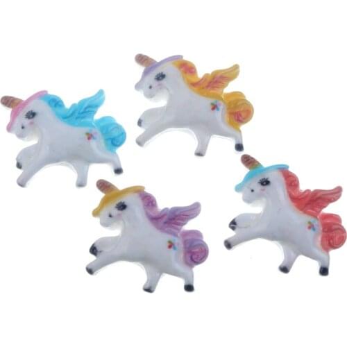 20pcs 25x24mm Wineglass Shaped Resin Unicorn Decoration Crafts Flatback Cabochon Embellishments For Scrapbooking Accessories