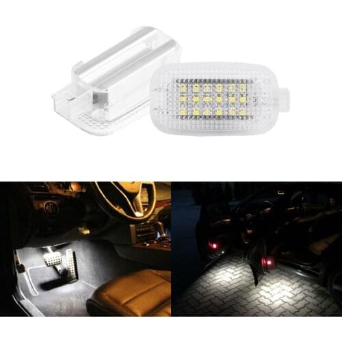 2x For Benz W204 W216 W212 C207 X204 GLK W221 R230 White Led Door Courtesy Footwell Trunk Luggage Vanity Mirror Glove Box Light