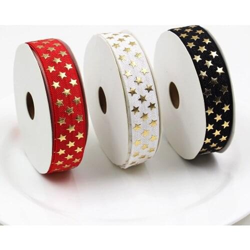 5yds,5/8" Hot Gold Star Fold Over Elastic Stretch Foldover FOE Elastics for Hair Ties Headbands Hair Bow Clip,E-20508-884