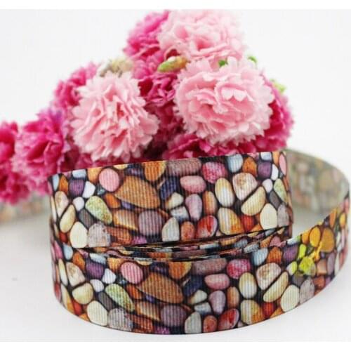9/16/22/25/38/57/75mm Lovely Colored stones grosgrain ribbon 10/25/50 yards DIY gift wrap sewing wedding decor ribbon
