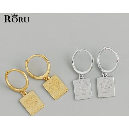 925 Sterling Silver 100% Punk Retro Real Fashion Geometric Square Tower Stud Earrings for Women Bohemian Party Jewelry Gifts