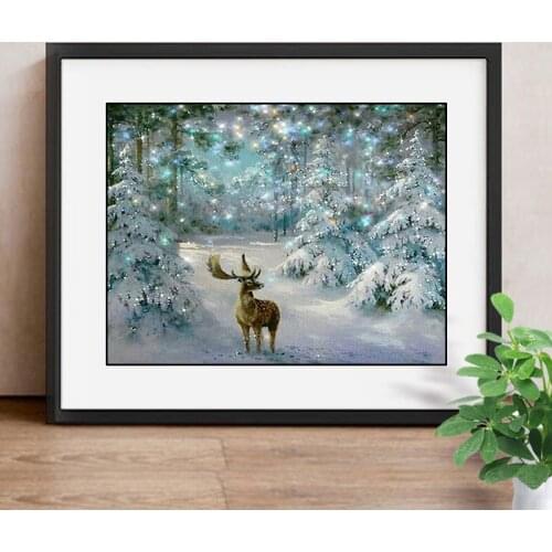 5D DIY Diamond Painting Deer Diamond Mosaic Picture Of Rhinestones Christmas Diamond Embroidery Cross Stitch Home Decor