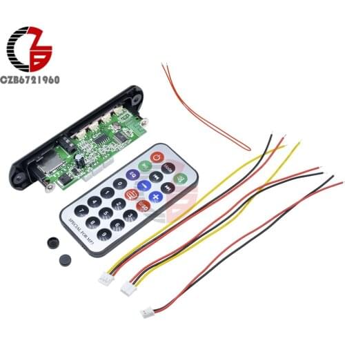 1Set 7-12V Car Bluetooth MP3 Decoder Board Decoding Player Support FM Radio USB TF LCD Screen Remote Controller for Auto Car