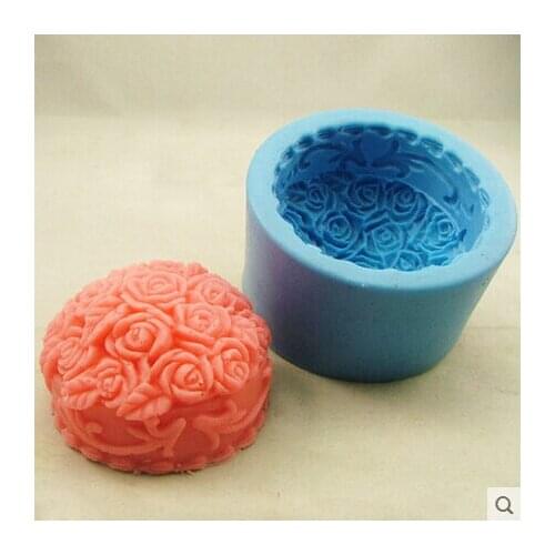 Free shipping sell hot Rose modelling silicon 3D soap mold Cake decoration mold Cake mold manual Handmade soap mold candle