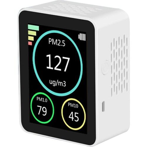 Air Quality Detector TFT Color Screen PM2.5 PM1.0 PM10 Haze Particle Detectors Instrument Home Air Quality Monitor The Office