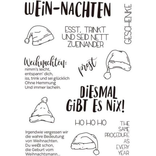 German Christmas hat Transparent Clear Silicone Stamp Seal for DIY scrapbooking photo album Decorative clear stamps A305