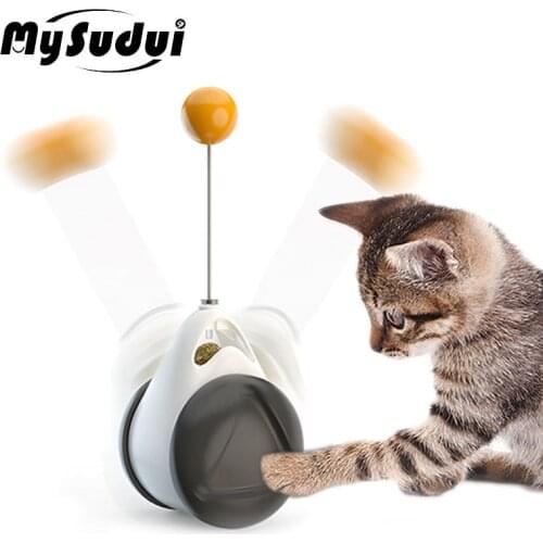 Interactive Cat Toys With Catnip Roll Ball Teaser Stick Tumbler Iq Improve Training Toys Kitten Play Entertainment Pet Supplies