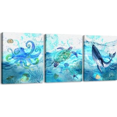Animals Children Oil Painting Prints Room Bathroom Bedroom Living Room Wall Decoration Marine Modern Art