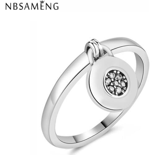 925 Sterling Silver Ring Original Engagement Wedding Rings For Women Jewelry Vintage Lock Love Crystal Anel Gift Luxury Brand