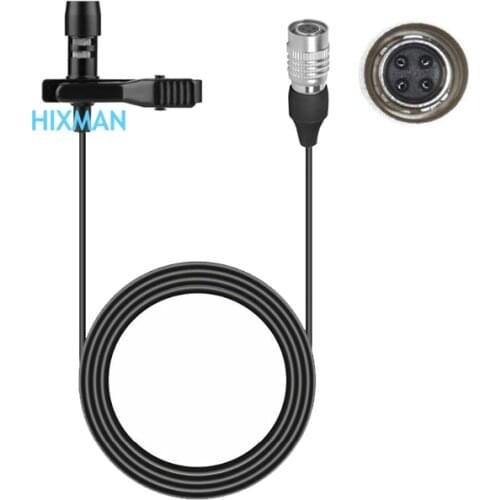 HIXMAN LM1 UniDirectional Lavalier Lapel Tie Clip Lav Condenser Mic For Audio Technica Wireless System with Hirose 4Pin cW type