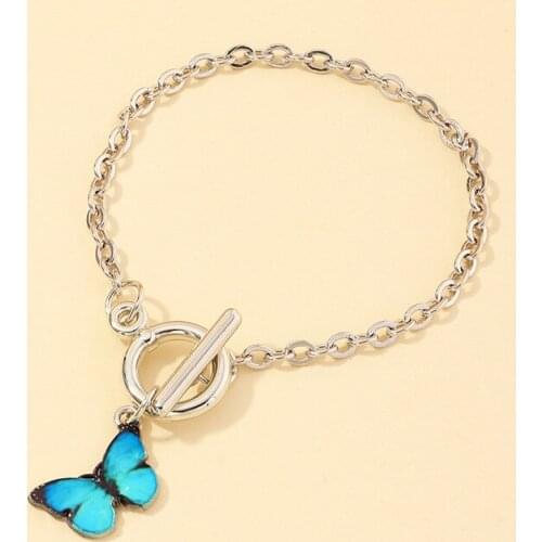 Creative Simple Fashion Sweet Temperament Butterfly Pendant Bracelet Chain Womens Jewelry Prom Girlfriend Gift