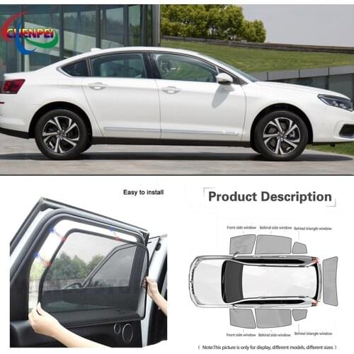 For Honda City 2015-2019 Car Full Side Windows Magnetic Sun Shade UV Protection Ray Blocking Mesh Visor Decoration Accessories