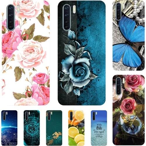 Fashion Flower Case For OPPO A91 PCPM00 CPH2001 6.4" Cover For Oppo A92S PDKM00 Soft Silicone Cat Printing Capa Back Coque