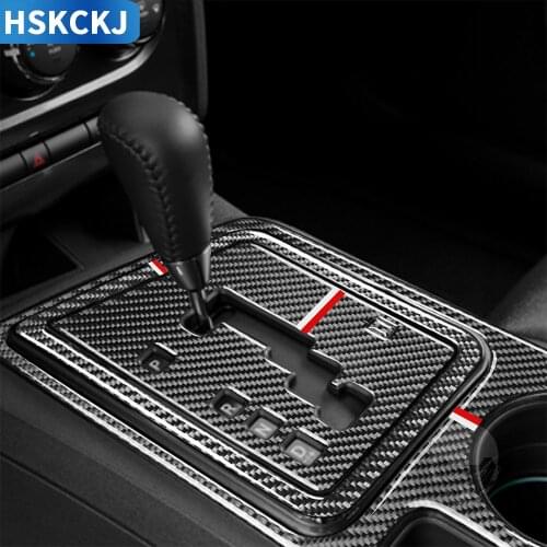 For Dodge Challenger 2008 2009 2010 2012 2013 2014 Carbon Fiber Stickers Shifter Panel Water Cup Frame Interiors Car Accessorie