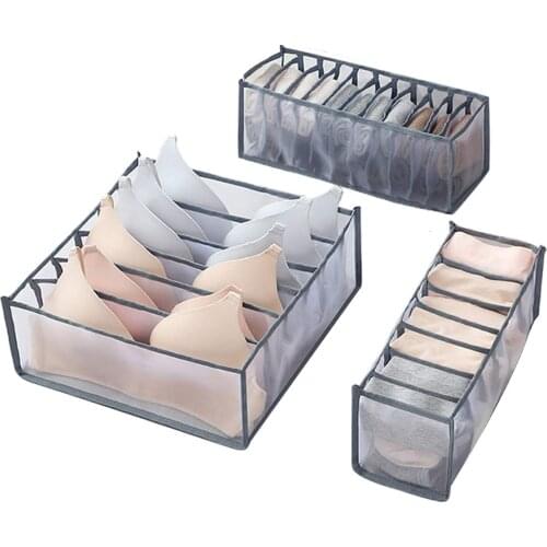 Underwear Organizer Drawer Closet Divider Foldable Storage Boxes Breathable Nylon Mesh For Storing Underwear Bra Socks Ties