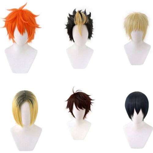 Kageyama tobio Kozume Kenma Nishinoya Yuu Oikawa Tooru Hinata Shoyo tsukishima kei Short Cosplay Wigs Stock +Wig Cap