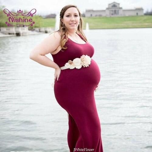 Shining Rhinestone Beaded Lotus Waistband Maternity Belt Fashion Chiffon Flower Sash DIY Clothing Accessories for Women