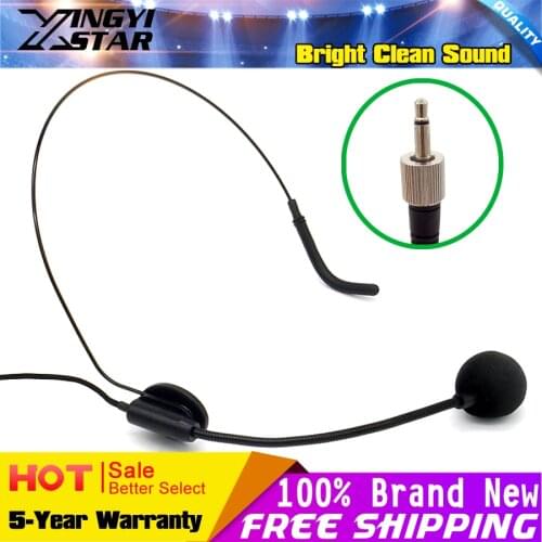 3.5mm Screw Thread Lock Plug Headset Microphone Headworn Ear Hook Mic Mike Microfone Microfono For Wireless BodyPack Transmitter