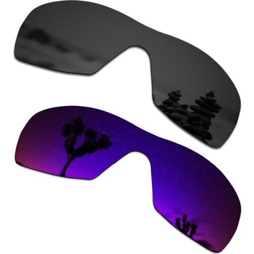 SmartVLT 2 Pieces Polarized Sunglasses Replacement Lenses for Oakley Dart Stealth Black and Plasma Purple