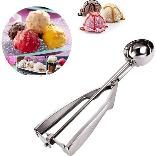 3 Size Kitchen Ice Cream Scoop Stainless Steel Spring Handle Potato Scoop Watermelon Ball Scoop Home Kitchen Tools
