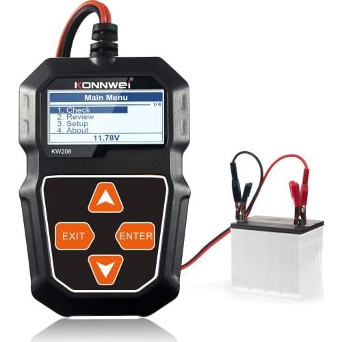 KONNWEI KW208 Battery Tester Car Digital 12V 100-2000CCA Cranking Charging System Test Tool Automotive Battery Capacity Tester