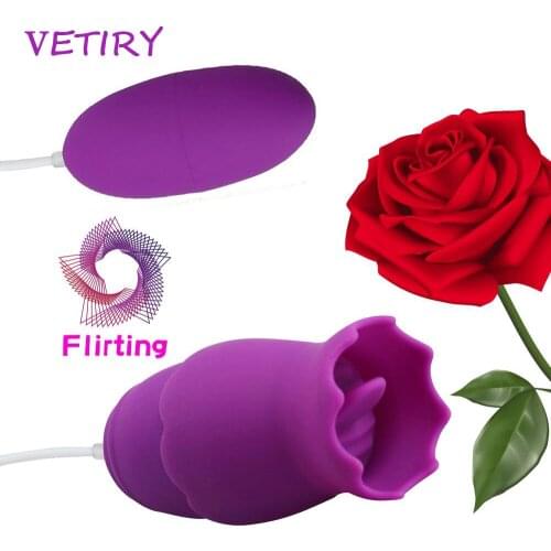 VETIRY Tongue Vibrators 12 Modes USB Power Vibrating Egg G-spot Massage Oral Licking Clitoris Stimulator Sex Toys for Women