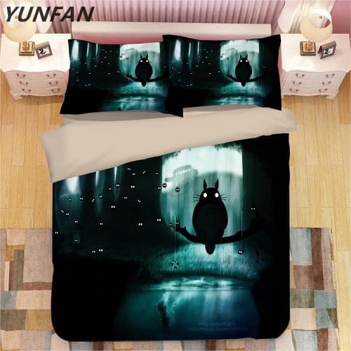 High quality Cartoon 3D Totoro Designer Bedding Sets Bedclothes With Pillowcase Duvet Cover twin King Size Bed Set Home Textiles