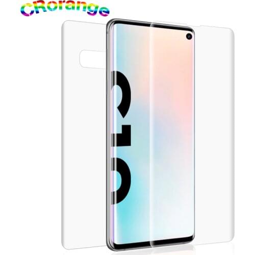 2pcs Back+Front 0.15mm Protective Film For Samsung S10 S10+ Screen Protector Thin Full Coverage Soft Film For Samsung Galaxy S10