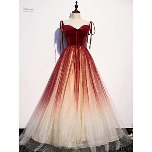 Vestido De Festa Sweetheart A-line Evening Dresses Long Dress 2020 New Fashion Robe De Soiree Burgundy Evening Dress Formal