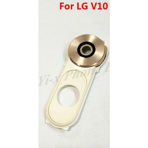 1PCS Back Cover Lens for LG V10 Camera Glass with Frame Holder Button for LG H968 F600 Repair Part