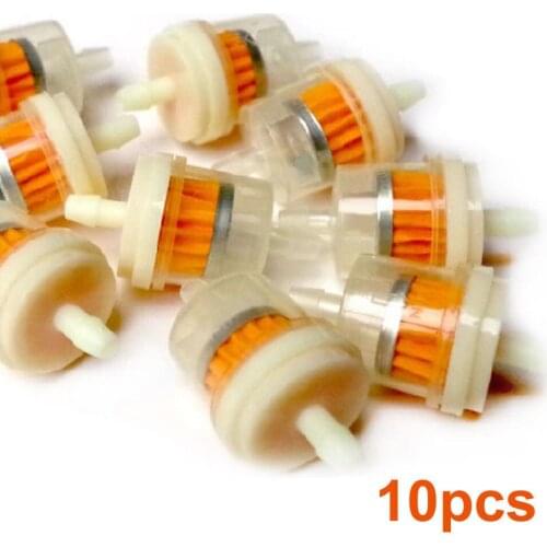 10pcs Universal Inline Gas/Fuel Filter 6MM-7MM 1/4 Lawn Mower Small Engine Motorcycle Repair Professional Accessories