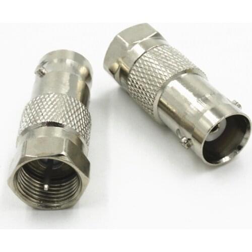 100PCS F Male Plug to BNC Female Jack Straight RF Connector Radio Antenna Coaxial Adapter