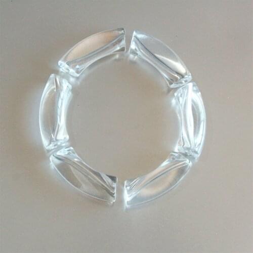 18pcs Clear White Curved Turb Acrylic Beads, Clear White Bamboo Beads, Jewelry DIY Beads Size 35mmx11mm