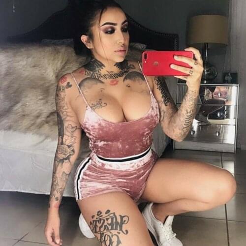 2 PCS Sexy Women Summer Sets Bodycon Tube Sleeveless Bodycon Crop Top High Waist Short Pants Casual Sports Fitness