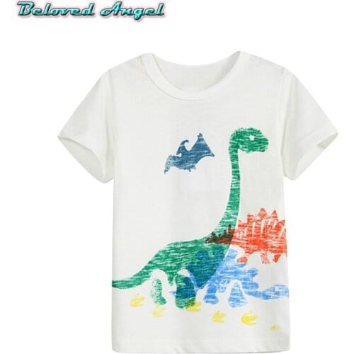 2019 Cartoon Print Kids T shirt Boys Cotton Casual Funny Shirt For Girls Tops Tee Hipster Streetwear Short Sleeve Casual T-shirt
