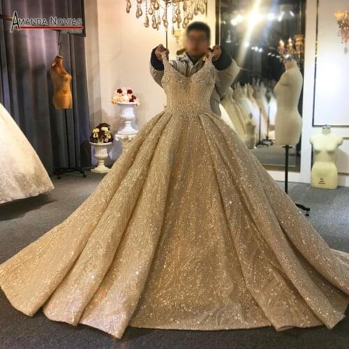 2020 Luxury beading wedding dress straps real work custom order