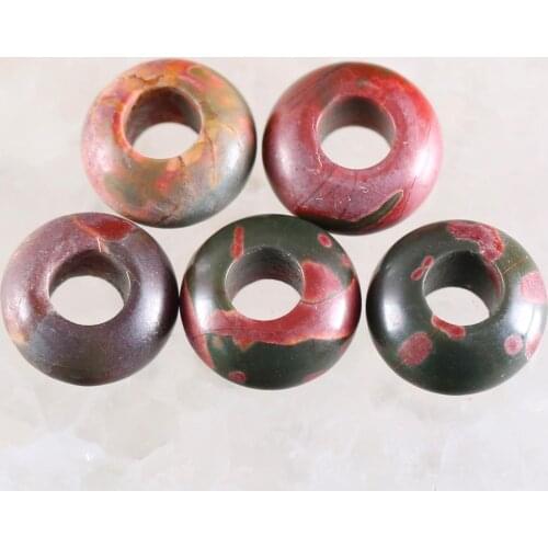 5Pcs Big Hole Beads Natural Stone Picasso Jaspers for Men Women Gem DIY Jewelry Making Earring Necklace Ring 12mm Spacer Bead