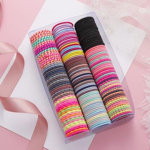 50pc 3 Cm Girls Rubber Band Children Tie Hair Colorful Women Scrunchies Ropes Hair Elastic Accessories Ponytail Holder 2021 New