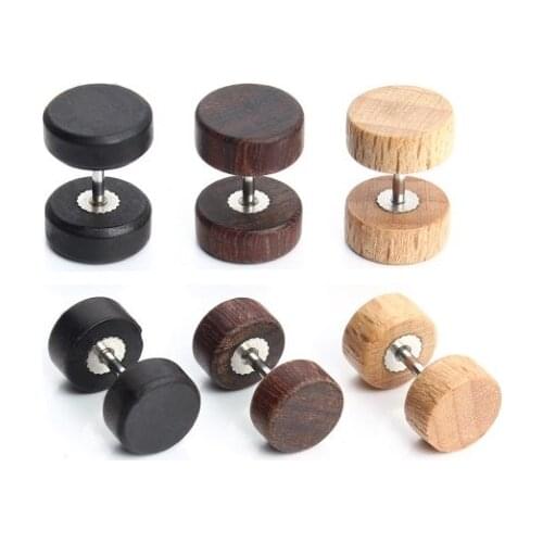 6pcs/lot 8mm 10mm wood Blank Post Earring Studs Base Pins With Earring Plug Findings Ear Back For DIY Jewelry Making