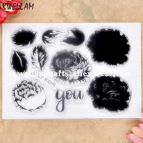 Flowers Leaves JUST FOR YOU Scrapbook DIY photo cards rubber stamp clear stamp transparent stamp 11x16cm 8071907